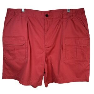 NWT Croft & Barrow Men Red Side-Elastic Cargo Shorts Relaxed Fit Cotton Size 42